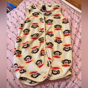 Paul Frank Cream and Red Fuzzy Fabric